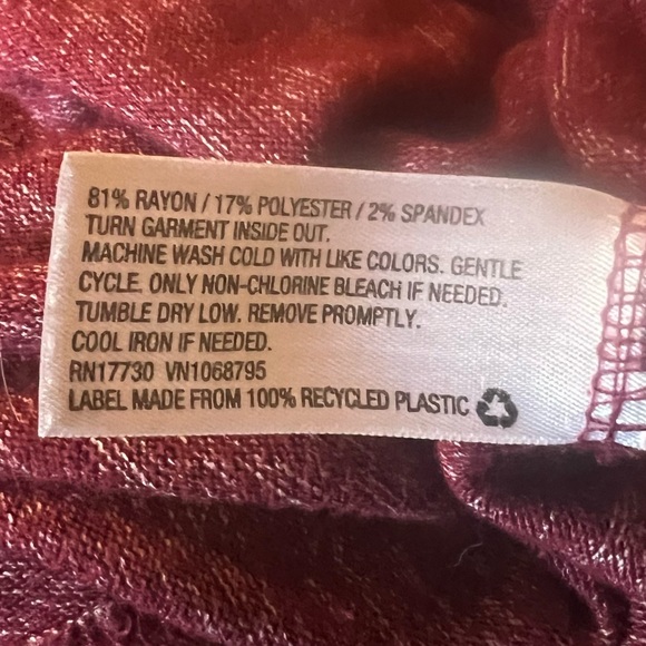 a new day Maroon Criss-Cross V-Neck Long Sleeve Top - Picture 8 of 10